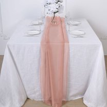 Efavormart 5PCS 22" x 72" Dusty Rose Premium Chiffon Table Runner For Weddings Party Banquets Decor Fit Rectangle and Round Table