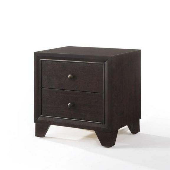 Gzxs Nightstand in Espresso, Vintage Wood Side Table with 2 Storage Drawers for Bedroom Living Room Small Space
