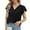 #2 Black, variant on VDJ Women Dressy Tops Summer Petal Short Sleeve V Neck White Tshirts Fashion Business Blouses Lightweight Clothes Size L