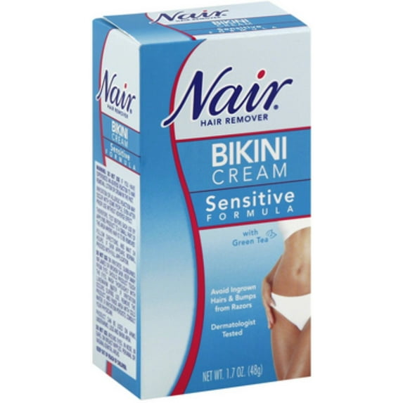 Nair Hair Remover Bikini Cream With Green Tea Sensitive Formula 1.70 oz (Pack of 2)