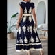 thumbnail image 4 of Vestidos de Verano para Mujer 2025, Vestidos Casuales con Mangas con Volantes, Vestidos de Playa Bohemios, Azul Marino, S, 4 of 6