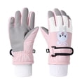 thumbnail image 2 of CYRBOKO Girls Thermal Winter Gloves, Thermal Waterproof Stretchy Fleece Cycling Gloves Pink Size 9-12 T, 2 of 3
