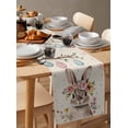 thumbnail image 3 of Table Runner Dresser Scarf 13 x 70 Inch Spring Easter Bunny Cute Rabbit Colorful Eggs Floral Retro Table Runners Non-Slip Heat Kitchen Dining Table Decor for Indoor Outdoor Home Party Decoration, 3 of 7