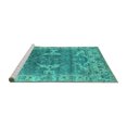 thumbnail image 2 of Ahgly Company Machine Washable Indoor Rectangle Oriental Turquoise Blue Industrial Area Rugs, 3' x 5', 2 of 4