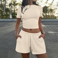 thumbnail image 2 of JYnXIANTI Workout Sets for Women Soft Fitted Crop Tops with Shorts Sets Sports Athletic Matching Outfits Tracksuit 2 Piece Sets, 2 of 6