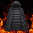 thumbnail image 4 of BAETEUY Men's Cotton Coat with Hood - Long Sleeve Pockets Long Down Jacket, 4 of 8