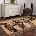 thumbnail image 3 of African Black Women Runner Rug 2.7x5 FT, Non Slip Entryway Carpet, Boho Ethnic Tribe Vintage Brown Washable Soft Floor Carpet Entrance Mat Non-Shedding Throw Rug for Hallway Laundry Room Bedside, 3 of 9