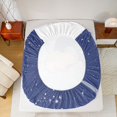 thumbnail image 4 of Manfei Dreamy Capybara Fitted Sheet Queen, Galaxy Stars Cloud Bedding, Royal Blue, 3-Piece, 1 Fitted Sheet and 2 Pillowcases, 4 of 6