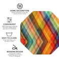 thumbnail image 4 of Disketp Abstract Watercolors Tartan Funny Coasters,6 Pcs Leather Coasters With Holder, Perfect Housewarming Hostess Gifts,Protect Furniture From Water Marks Scratch And Damage, 4 of 9