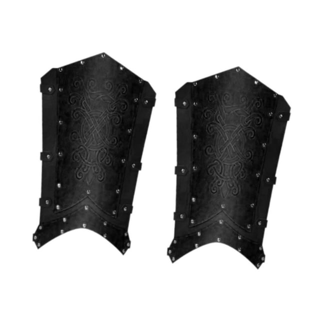 Funda para botas Fernando Steampunk medievales con cubre botas de Cuero PU negro