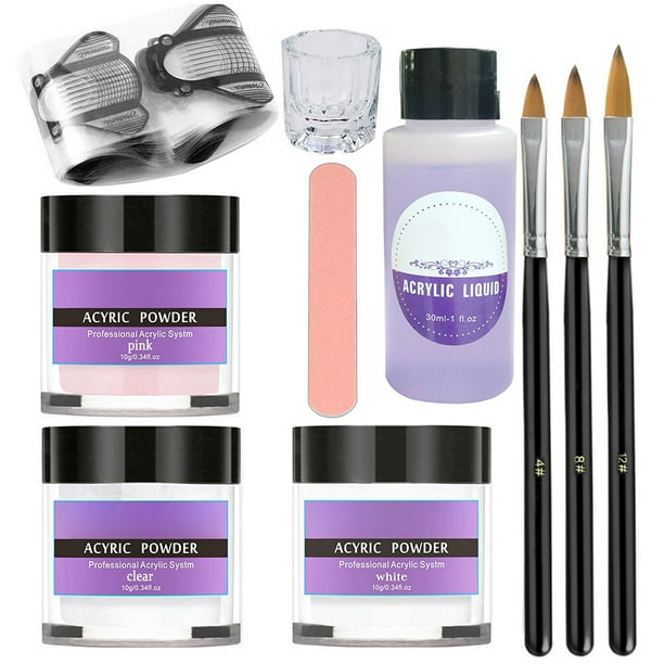 Juego De Uñas Acrílicas, Juego De Polvo Acrílico Multifunción Portátil Para Decoración De Uñas