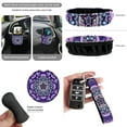 thumbnail image 6 of Yuyamidu Boho Mandala Flower Car Seat Covers Full Set of 15 Purple Auto Steering Wheel Cover Seat Belt Pads Coasters Trash Bin Hanging Storage Bag Cup Holders Rearview Mirror Cover Key Ring, 6 of 7