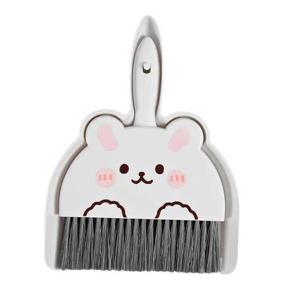 Luzkey Balai et Porte-Poussière, Ensemble Mini Balai et Porte-Poussière à Brosse, Durable, Pelle et Balai à Main pour Maison, Bureau, Ordinateurs, Cuisine, Voiture, Lapin Blanc