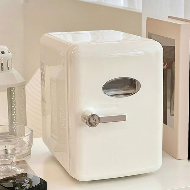 Refrigerador Mini,Múltiples Funciones Mini nevera,Refrigerador portátil para oficina,Dormitorio,Almacenamiento de maquillaje,Blanco BLESIY mini refrigerador