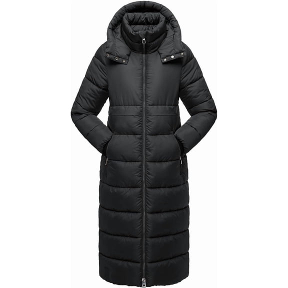 NUTEXROL Womens Winter Maxi Long Parka Coats Puffer Down Quilted Jacket with Hood