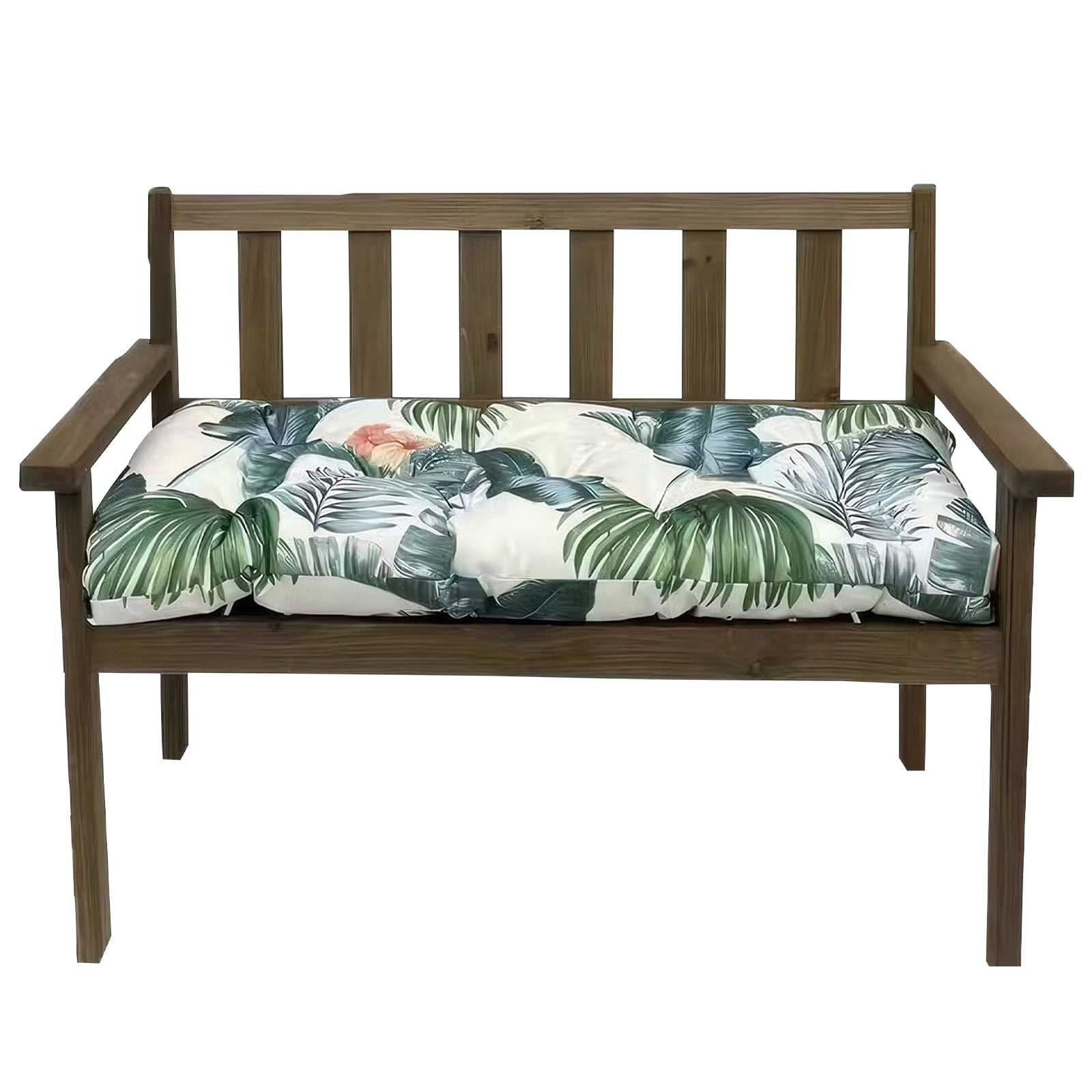 Eurhowing Thick Outdoor Bench Cushion, 52"x20"x4" Waterproof Fade-Resistant Porch Swing Cushions with Ties, High-Density Patio Garden Furniture Cushion, Hawaiian
