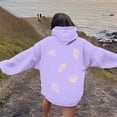 thumbnail image 4 of Women Sweatshirts Women's Casual Hoodie with Ocean Print Pullover for Daily and Wear in Stylish Cozy Comfort Purple 2XL, 4 of 7