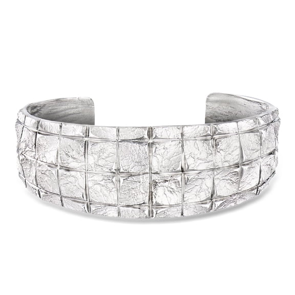 Ross-Simons Italian Sterling Silver Square-Pattern Cuff Bracelet, Women's, Adult