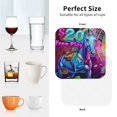 thumbnail image 6 of Disketp Neon Free Play Funny Coasters,4 Pcs Leather Coasters with Holder, Perfect Housewarming Hostess Gifts,Protect Furniture from Water Marks Scratch and Damage-Square, 6 of 6