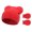 Rouge, variante sur 1 Ensemble Bonnet Mitaines Bébé Oreilles Doubles Extensible Plus Épais Doux Confortable Garder au Chaud Couleur Unie Automne Hiver Nourrisson Garçons Filles Bonnet Gants pour Extérieur