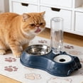 thumbnail image 4 of Stainless Steel Cat Bowls Elevated, Cat Food and Water Bowl Set, Cat Water Dispenser, 2-in-1 Stainless Steel Pet Bowl with Gravity Waterer for Small & Medium Cats & Dogs, 4 of 4