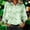 A5 Black, variant on Womens St Patricks Day Sweatshirt Irish Shamrock Printed Long Sleeve Shirt Striped Ruffle Stand Collar Button Up Tops A5 White S-3XL