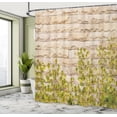 thumbnail image 5 of Ambesonne Beige Shower Curtain, Brick Wall with Leaf, 69"Wx75"L, Green White, 5 of 5