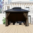 thumbnail image 6 of BPS 10'x10' Gazebo Replacement Curtain, Universal 4-Privacy Panel, Outdoor Gazebo Sidewalls with Zipper for Garden, Patio, Yard (Curtains Only), 6 of 9
