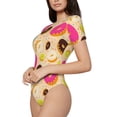 thumbnail image 2 of Naloa Donuts Women's Short-Sleeved Onesie, One-Piece Swimsuit for Parties, dates, clubs - X-Large, 2 of 9