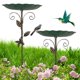 thumbnail image 5 of Tazón Alimentación Baños Pájaros Baño Pájaro Metal para El Exterior Jardín (altura 77 Cm) Verde, 5 of 8