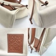 thumbnail image 4 of Pre-Owned LOEWE Cushion Tote Small Bag Anagram Ivory x Brown Canvas (Good), 4 of 7