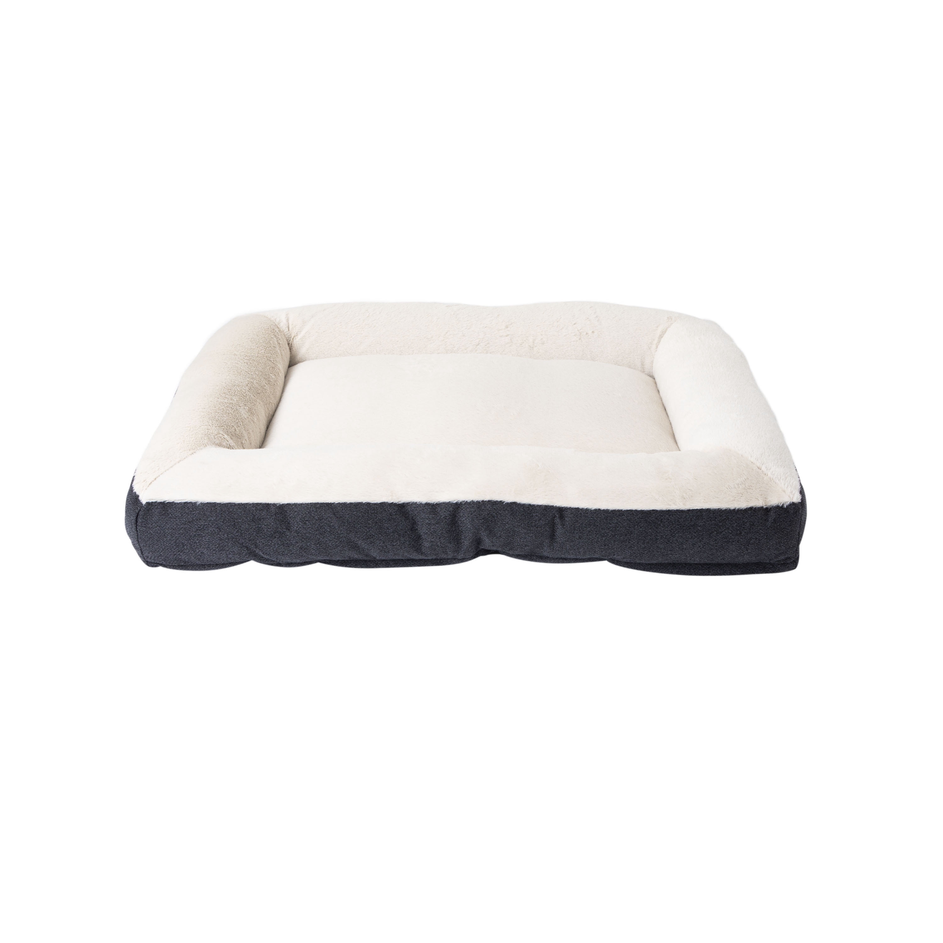 Petmate Rectangular Bolster Dog Bed, Cat Bed, 30 x 40 Inches, Non Skid Bottom, Removable Machine Washable Cover, Assorted Navy or Brown