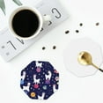 thumbnail image 5 of Bingfone Vintage Lama In Space Leather Drinks Coasters With Set Of 6,Suitable For Home Kitchen,Coffee Cup Coasters Home Gift, 5 of 9