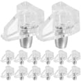 thumbnail image 1 of 100pcs Clear Plastic Shelf Support Pegs Cabinet Clips Self Locking Pin for Kitchen Bookcase Furniture Book Shelves, 1 of 8
