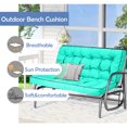 thumbnail image 3 of Porch Swing Cushions 55in, Swing Cushions 3 Seater Replacement with Backrest, Thicken 4" Waterproof Bench Pad Cushions, Outdoor Loveseat Cushions Non-Slip Chairs Pad (Lake Blue), 3 of 6