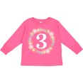 thumbnail image 3 of Inktastic 3rd Birthday Rose Wreath Girls Girls Long Sleeve Toddler T-Shirt, 3 of 5