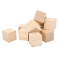 thumbnail image 3 of Bloques de madera para manualidades, 12 piezas de bloques de madera sin terminar, bloques de madera natural, cubos de madera, gran rendimiento, 3 of 14