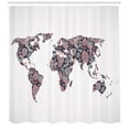 thumbnail image 3 of Ambesonne Eastern Shower Curtain, Paisley Leaves, 69"Wx84"L, Plum Coral Turquoise, 3 of 3