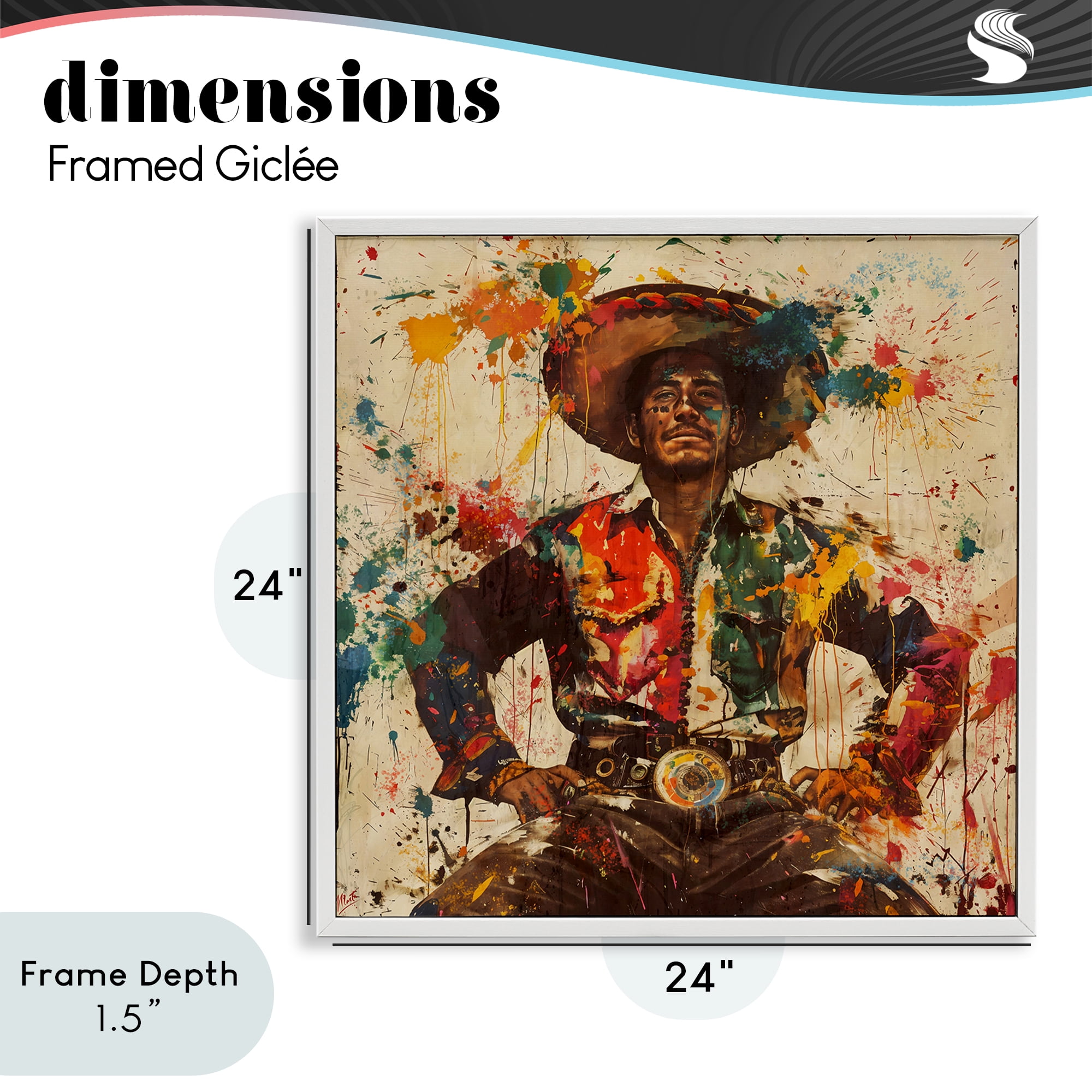 Stupell Industries El Mexicano with Paint Splatters White Framed Giclee Art, design by Marta Wiley
