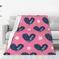 thumbnail image 3 of Wrap up in Friendship with This 50 X 60 Inch Flannel Blanket, Featuring Adorable Pink and Navy ''BFF'' Heart Designs Scattered with Daisies, Perfect for Cozy Gatherings, 3 of 6