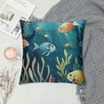 thumbnail image 2 of Qinduosi Cute Fish Inch Throw Pillow Cover Yellow Ocean Fish Cushion Cover Coral Sealife World Pillow Cover Decorative Pillow Cover Sofa Room Decor, 2 of 5