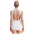 thumbnail image 2 of Doomiva Lyrical Dance Dress for Women Mock Neck Sleeveless Dress Ivory XXL, 2 of 7