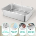 thumbnail image 2 of 2 Pack Low Entry Cat Litter Box, 17.7"×13.8"×2.8" Stainless Steel Kitten Litter Box for Small Cat, Kitty Shallow Litterbox for Guinea Pig, Puppy, Hamsters Toilet, 2 of 9