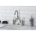 thumbnail image 4 of Kingston Brass KS7998PX English Country Bridge Bathroom Faucet with Brass Pop-up, Brushed Nickel, 4 of 7