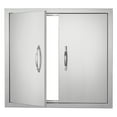 thumbnail image 1 of VEVOR Puerta de acceso para barbacoa, puerta de cocina doble para exteriores de 26.0 x 24.0 in, puerta de montaje empotrado de acero inoxidable, puerta vertical de pared con asas, 1 of 9