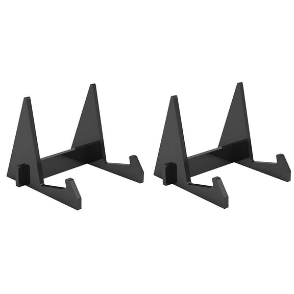 2X Acrylic Display Stand Book Holder Textbook Stands Record Shelf Album for Displaying Photo Frame Brochure, Black