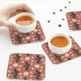 thumbnail image 4 of Leather Coasters with Heat-resistant for Drinks, Classic Cartoon Snake Flower Cup Coasters Cup Pad Mat for Tabletop Protection, Coffee Table, Office Desk and Housewarming Gift, 4 of 5