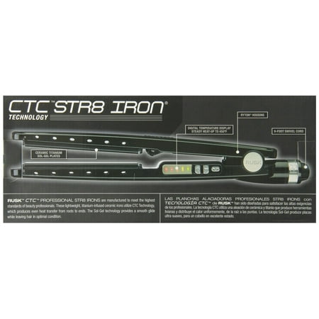 Rusk RSK686 Professional Str8 Titanium-Infused Ceramic Flat Iron, 1"