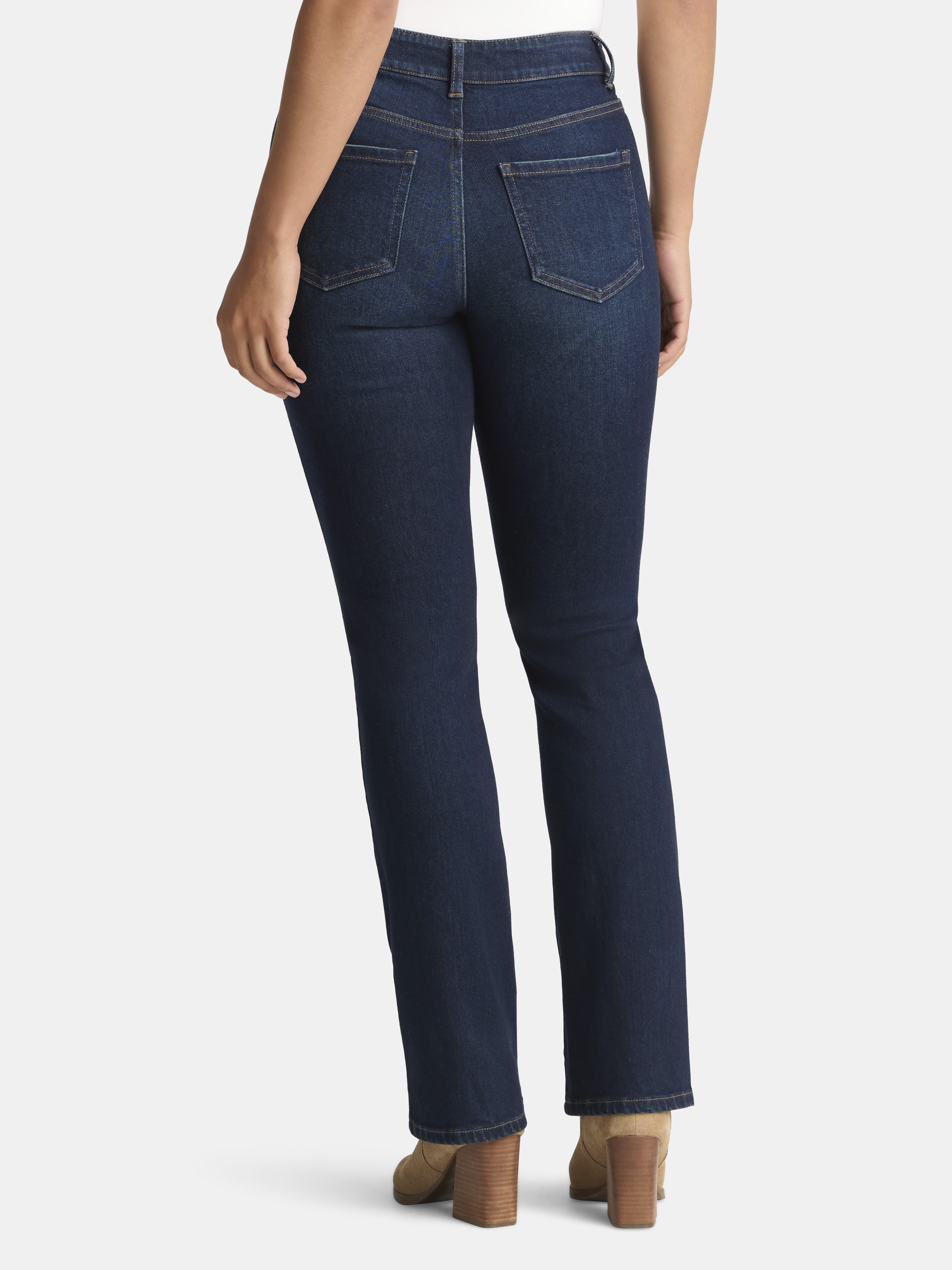 Time and Tru Women's Mid Rise Bootcut Jeans, Available in 30", 32", 34" Inseams, Sizes 0-20