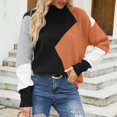 thumbnail image 3 of Vedolay Women's Tops Women's Crewneck Cropped Sweater Oversized Long Sleeve Side Slit Pullover Tops,A L, 3 of 4